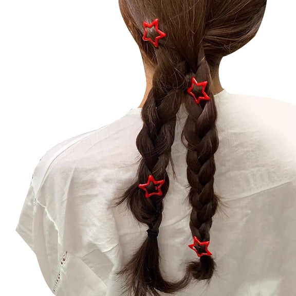 ZPAQI 20 Pcs Sweet Cool Hair Clip Simple Lovely Hair Barrettes Red Star Hairpins
