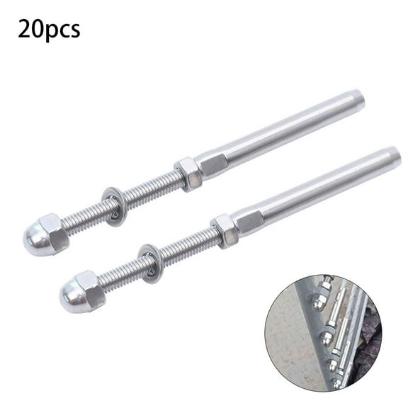 ZPAQI 20 Pieces T-316 Cable Railing Kit Stainless Steel Stair Deck Post Hardware