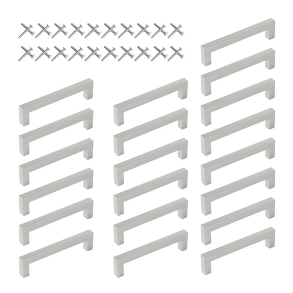 ZPAQI 20Pcs Cabinet Pulls Stainless Steel Dressers Knob Square Drawer Pulls Handles