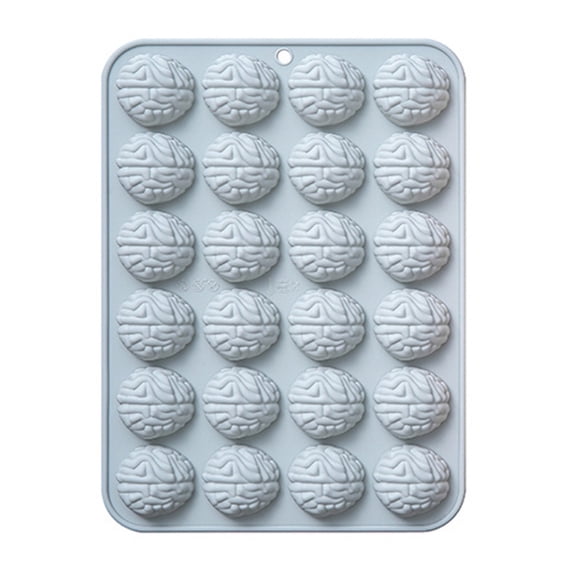 ZPAQI 24Cavity Brains Shaped Silicone Molds 3D Fondants Molds DIY Cake Bakings Tool