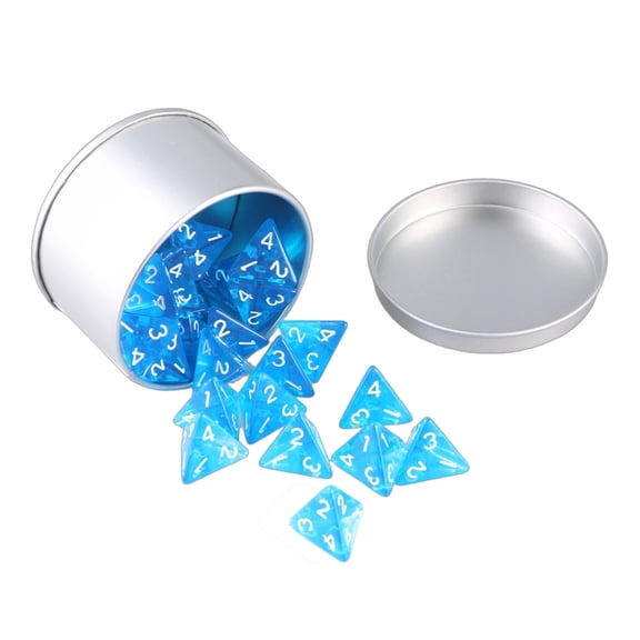 ZPAQI 25Pcs 4-Sided Number Acrylic Dices Clear Polyhedral Dices for Table Game