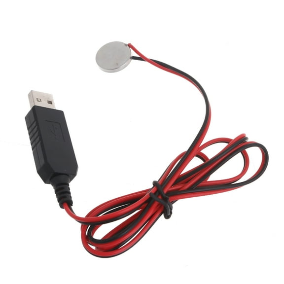 ZPAQI 2m USB to CR2032 Charger Cable Cord Stable Power Wire for Watch Toy Remote