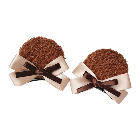ZPAQI 2pcs Cute Lolita Hair Clip Hairpins Cosplay Party Bear Ears for Girls