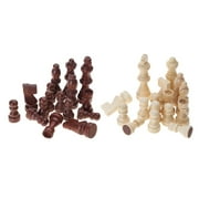 ZPAQI 32 Pcs Wooden Chess Pieces Portable Tournament Chessmen for Chess Board Game