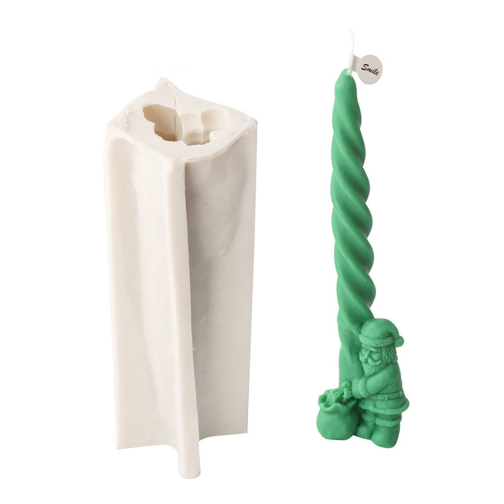 ZPAQI 3D Christmas Santa Candle Mold Pillar Tapers Elk Snowman Tree Silicone Mold