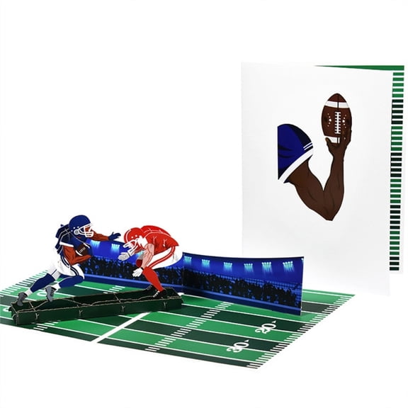 ZPAQI 3D Pop-Up Card with Blank Note Card Rugby Birthday Cards for Son Husband