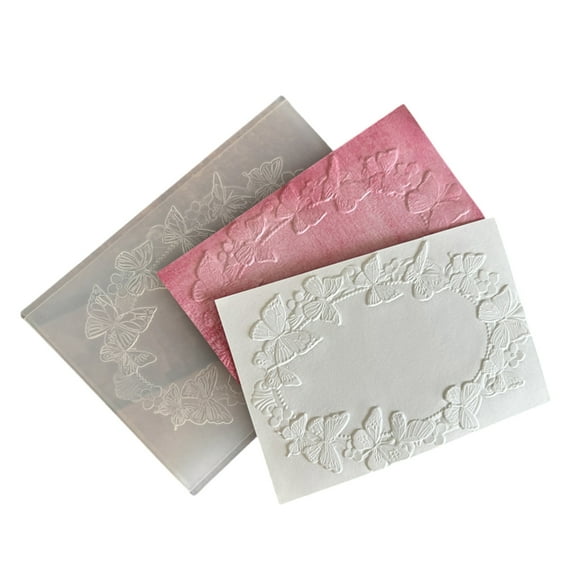 ZPAQI 3D Textured Embossing Folder Butterfly Flower Tree Templates for Card Making