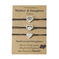 thumbnail image 1 of ZPAQI 3Pcs Wax Line Wristband Adjustable Heart Matching Bracelet Sister Gifts, 1 of 10