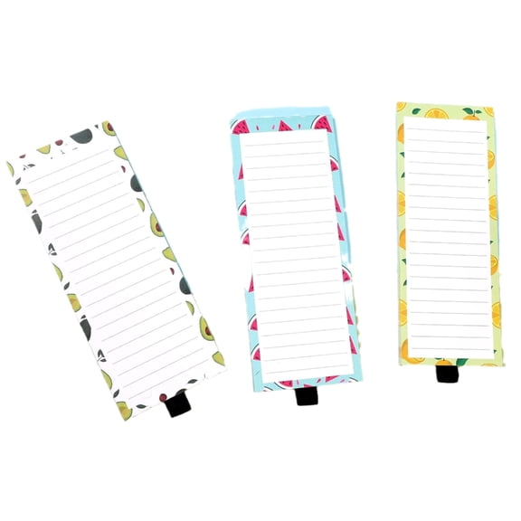 ZPAQI 3x8Inch Magnetic Notepads, Kitchen Fridge Memopad Fruit Print Writing Pad