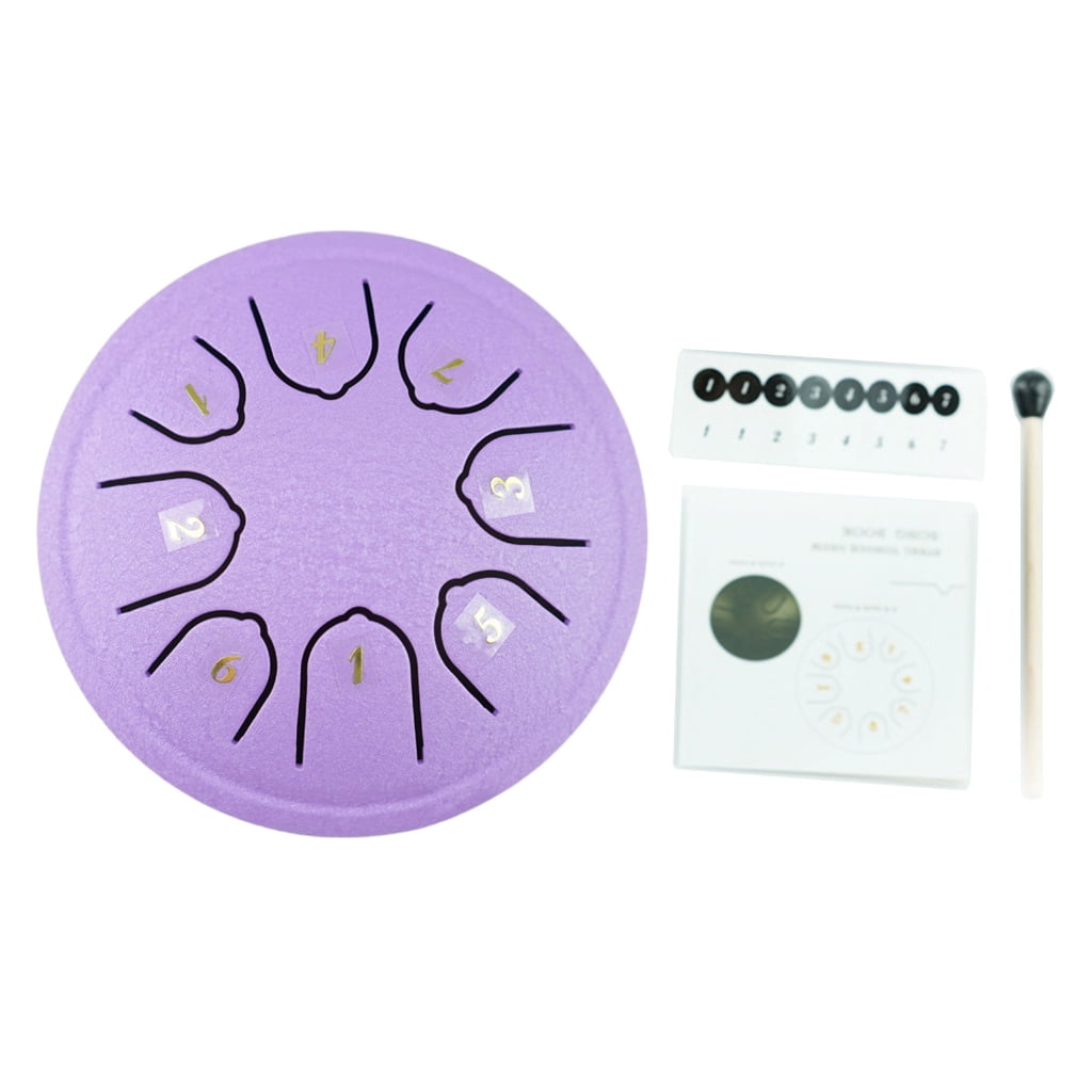 ZPAQI 4.5Inch 11.5cm Steel Tongue Drum 8 Notes C Major Tuned Percussion Instruments
