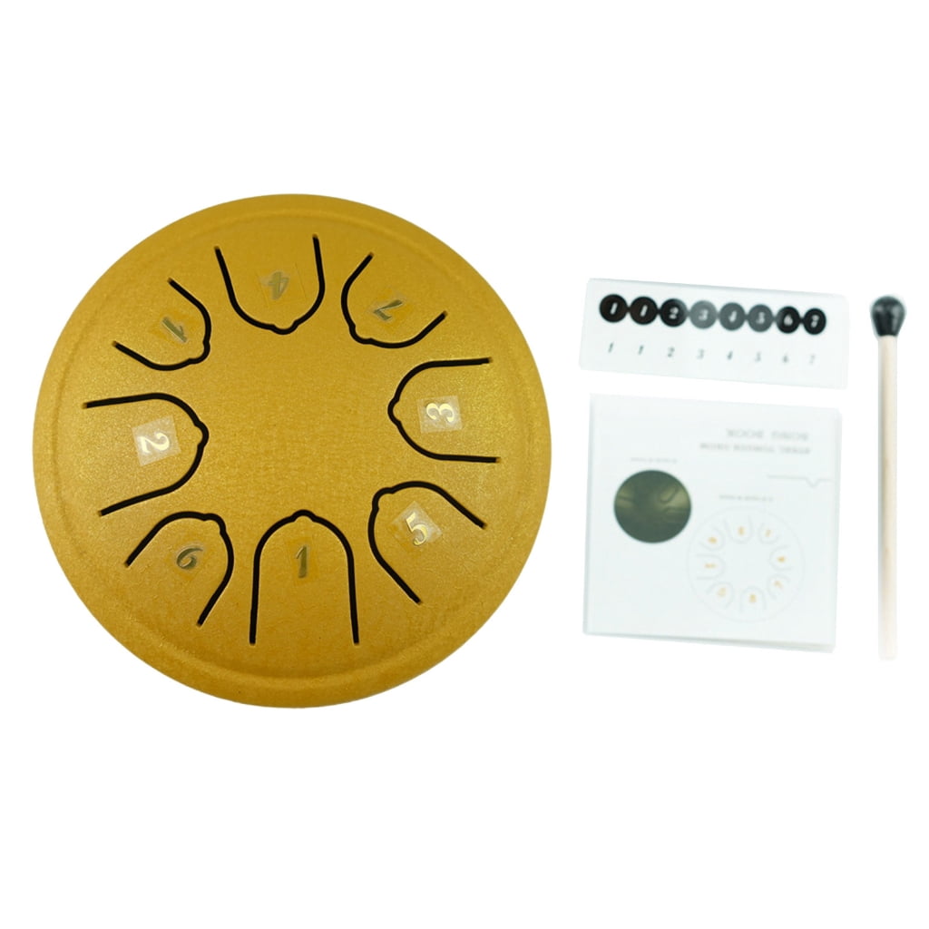 ZPAQI 4.5Inch 11.5cm Steel Tongue Drum 8 Notes C Major Tuned Percussion Instruments