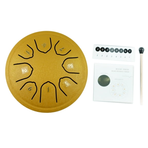 ZPAQI 4.5Inch 11.5cm Steel Tongue Drum 8 Notes C Major Tuned Percussion Instruments