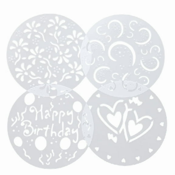 ZPAQI 4 Pack Unique Cake Stencils Cake Spray Molds Flower Cake Molds Spray Stencils