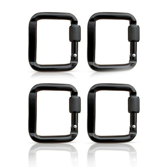 ZPAQI 4 Pcs Square Carabiner Keychain Snap Clip Hook Quick Link Locking Carabiner