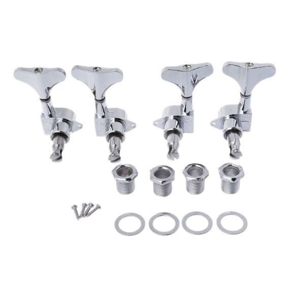ZPAQI 4 String Bass Chrome Guitar Sealed Tuners Tuning Pegs Machine Heads 2R 2L