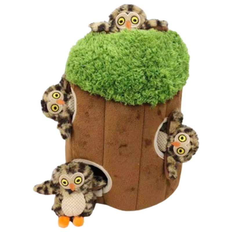 ZPAQI 5 Pieces Plush Dog Toy Hide Seek Burrow Interactive Squeak Puppy Puzzle Toys