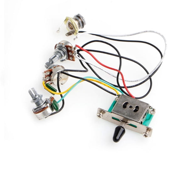 ZPAQI 5-Way Switch 500k Pots Knobs Wiring Harness Pickup for Strat Guitar