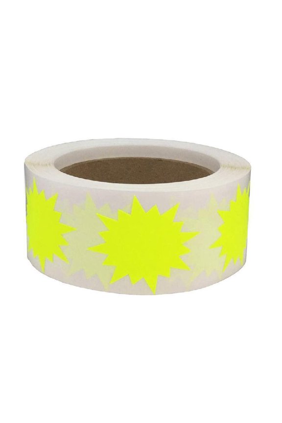 500 Pcs Fluorescent Color Label Stickers Explosion Shape Tag Sticker 2.5cm/1inch