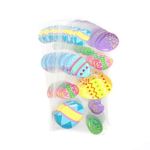 ZPAQI 50Pcs Easter Candy Bags Rabbit Egg Treat Bag Goodies Clear Cellophane Container Cookie Storage Organizer Festival Party Favor Gift