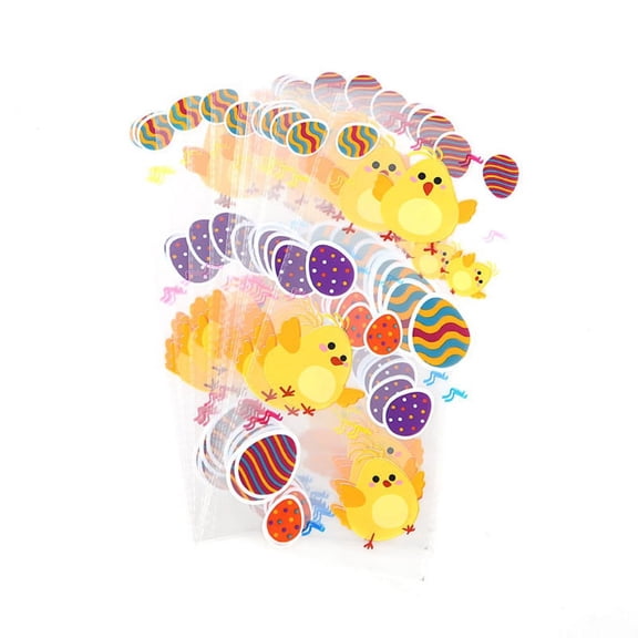 ZPAQI 50Pcs Easter Candy Bags Rabbit Egg Treat Bag Goodies Clear Cellophane Container Cookie Storage Organizer Festival Party Favor Gift
