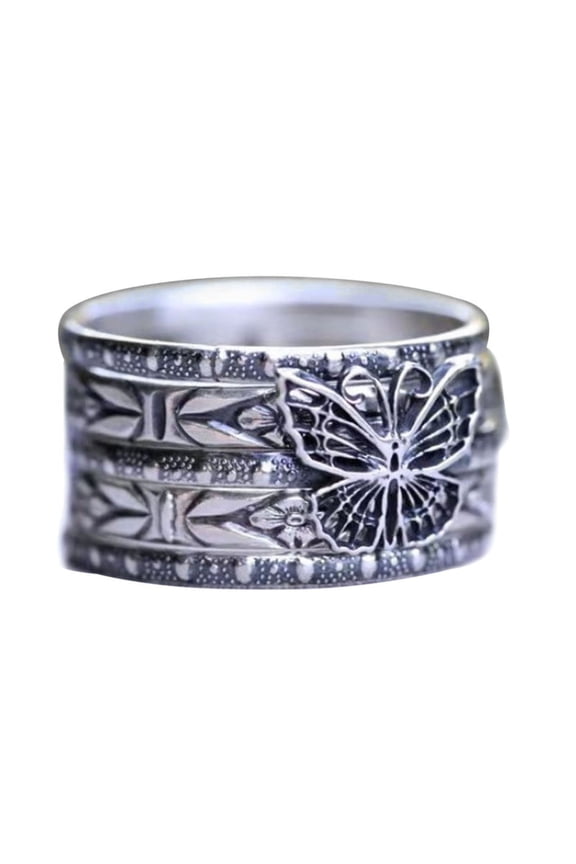 5Pcs/Set Silver Joint Ring Chain Stacking Band Ring Vintage Midi Ring Size Mixed