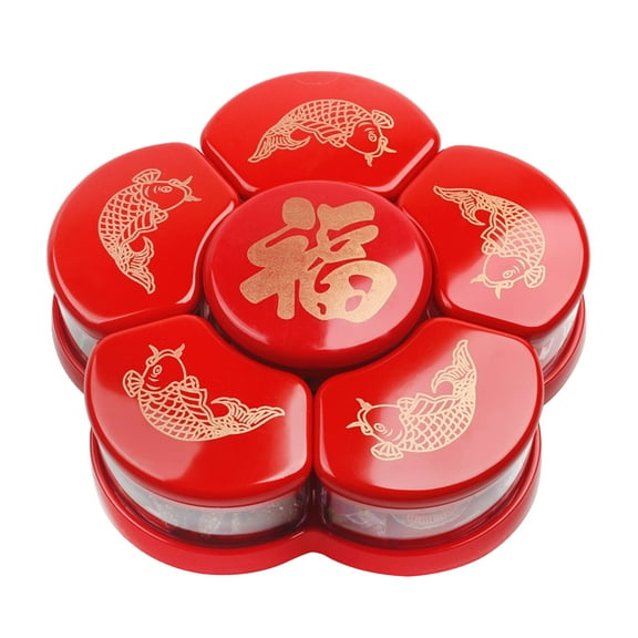 ZPAQI 6 Compartment Fruit Plates Snack Food Storage Tray with Lid Cover Sugar Candy Box Home Living Room Wedding Party Decoration
