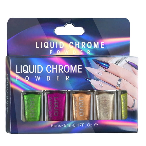 ZPAQI 6Pcs Holography Nail Art Powder for a Professional Mirror Finish Home Salon