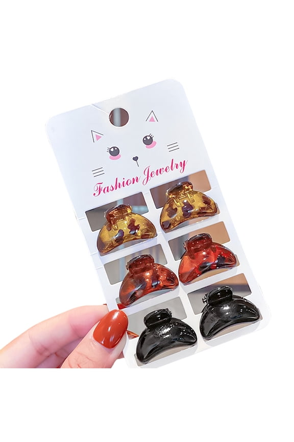 6pcs Elegant Small Leopard Hair Claw Fashion Accessories for Party Daily Use