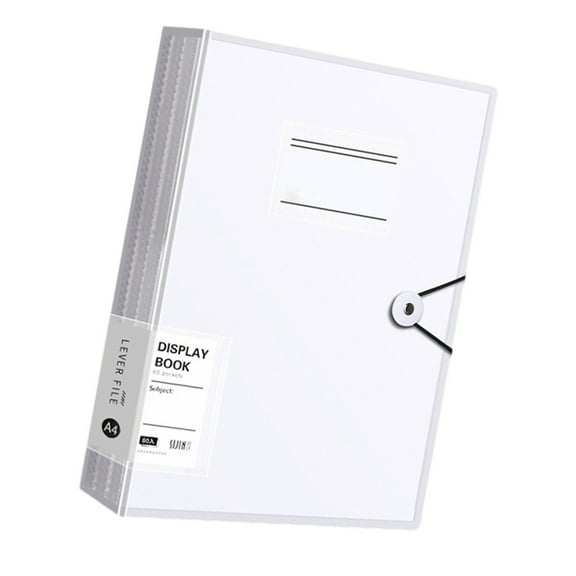 ZPAQI 80 Clear Pockets Display Book Folder Clear Label Window Elastic String Closure