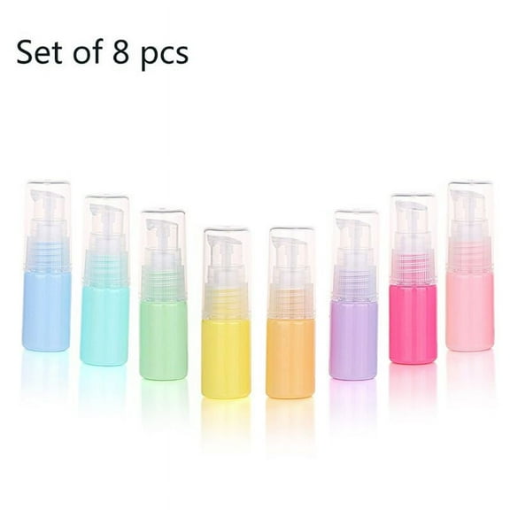 ZPAQI 8Pcs 10ml Macaron Candy Color Refillable Empty Bottles Cosmetic Sample Pump Vial Container Cream Lotion Storage Pot