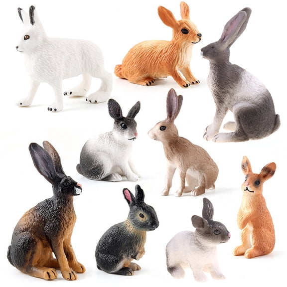 ZPAQI 9x Little Rabbit Statue Model Year of The Rabbit Bedroom Living Room Decor