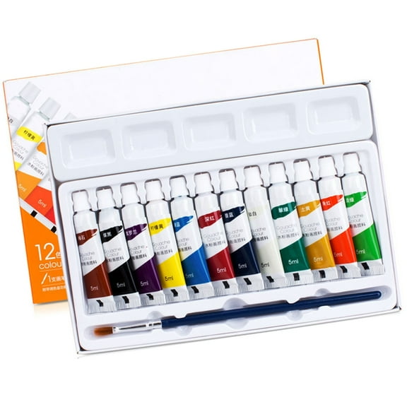 ZPAQI Artist Gouache Paint Set with Paint Brush for Beginner Adult Kid Student