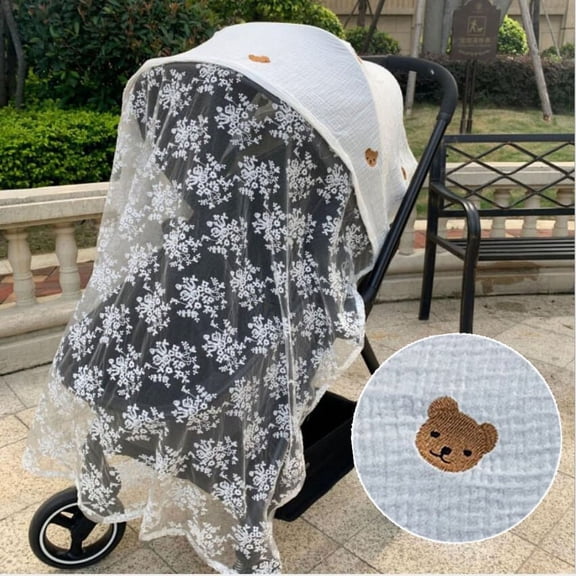 ZPAQI Baby Stroller Cover Gauze Sunshade Windshield Sunscreen Curtain Breathable Mesh Mosquitoes Net