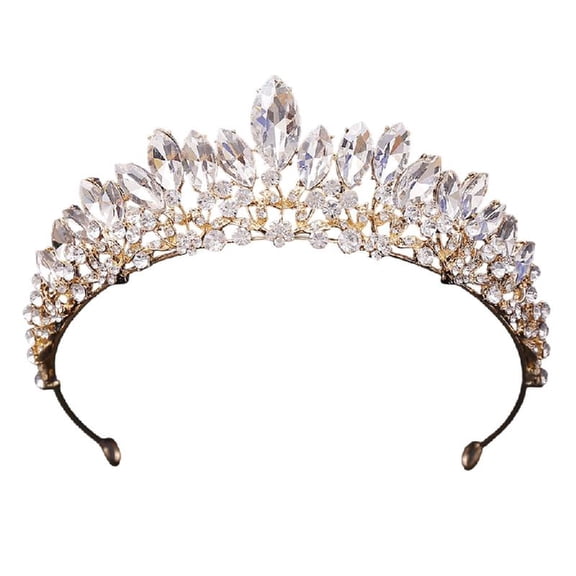 ZPAQI Baroques Crown Headbands Colorful Wedding Headbands for Bride
