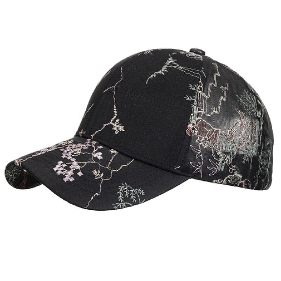 ZPAQI Baseball Hat for Teen Outdoor Breathable Hat with Embroidery Floral Pattern