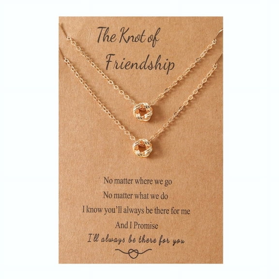ZPAQI Best Friend Necklace Knot Pendant Matching Friendship Necklaces Jewelry