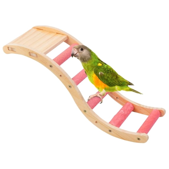 ZPAQI Bird Ladder Perch Natural Wood Stand Playground for Parakeet Small Parrot