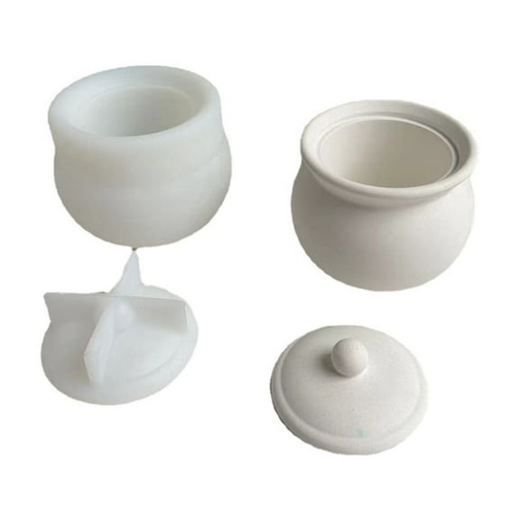 ZPAQI Bottle Cup Epoxy Mold Jar with Lid Silicone Mold Candy Container Mold Home Decor