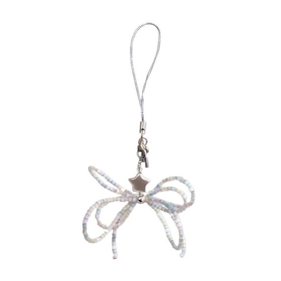 ZPAQI Bowknot Star Pendant Phone Charm Hanging Rope Keychain Phone Chain Strap Bag