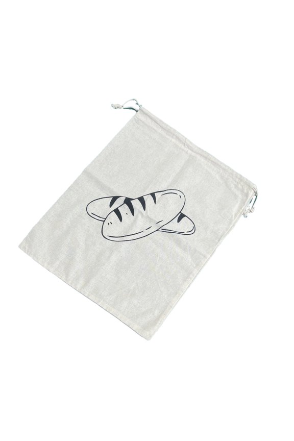Breathable and Durable Linen Drawstring Bag Portable Bread Storage Pouch
