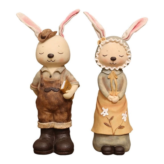 ZPAQI Cartoon Animal Rabbit Figurine Statue Living Room Entrance Home Decorations