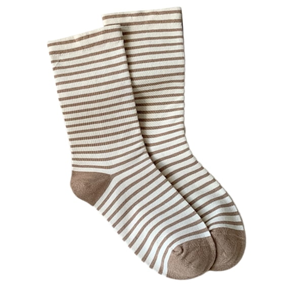 ZPAQI Casual Middle Calf Socks for Women Spring Autumn Harajuku Striped Crew Socks