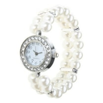 ZPAQI Casual Wristwatches Pearl Beaded Bracelet Watches Strap Quartz Wrist Watch