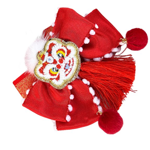 ZPAQI Chinese Zodiac Year Dragon Hair Clip for Kid Festival Bowtie Hairpin