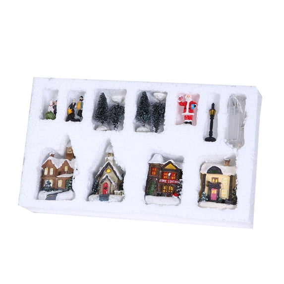 ZPAQI Christmas Battery Lighted House Luminous Cabin Xmas Decorations for Home DIY