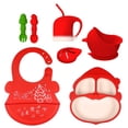 thumbnail image 1 of ZPAQI Christmas Children Silicone Dinnerware Set Heat Resistant Children Plate Set, 1 of 1