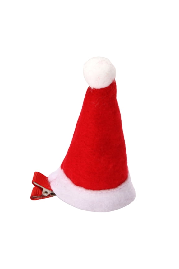 Christmas Hat Hair Clips Santa Mini Hat Hair Barrette Trendy Ponytail Decor