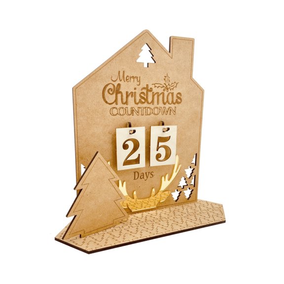 ZPAQI Christmas House Ornament Countdown Calendar Office Tabletop Decoration