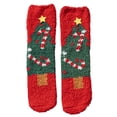 thumbnail image 1 of ZPAQI Christmas Pattern Thick Coral Fleece Floor Socks Warm Slipper Socks for Women, 1 of 21