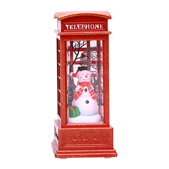 ZPAQI Christmas Phone Booth LED Light Santa Claus Snowman Xmas Tree Lights Tabletop